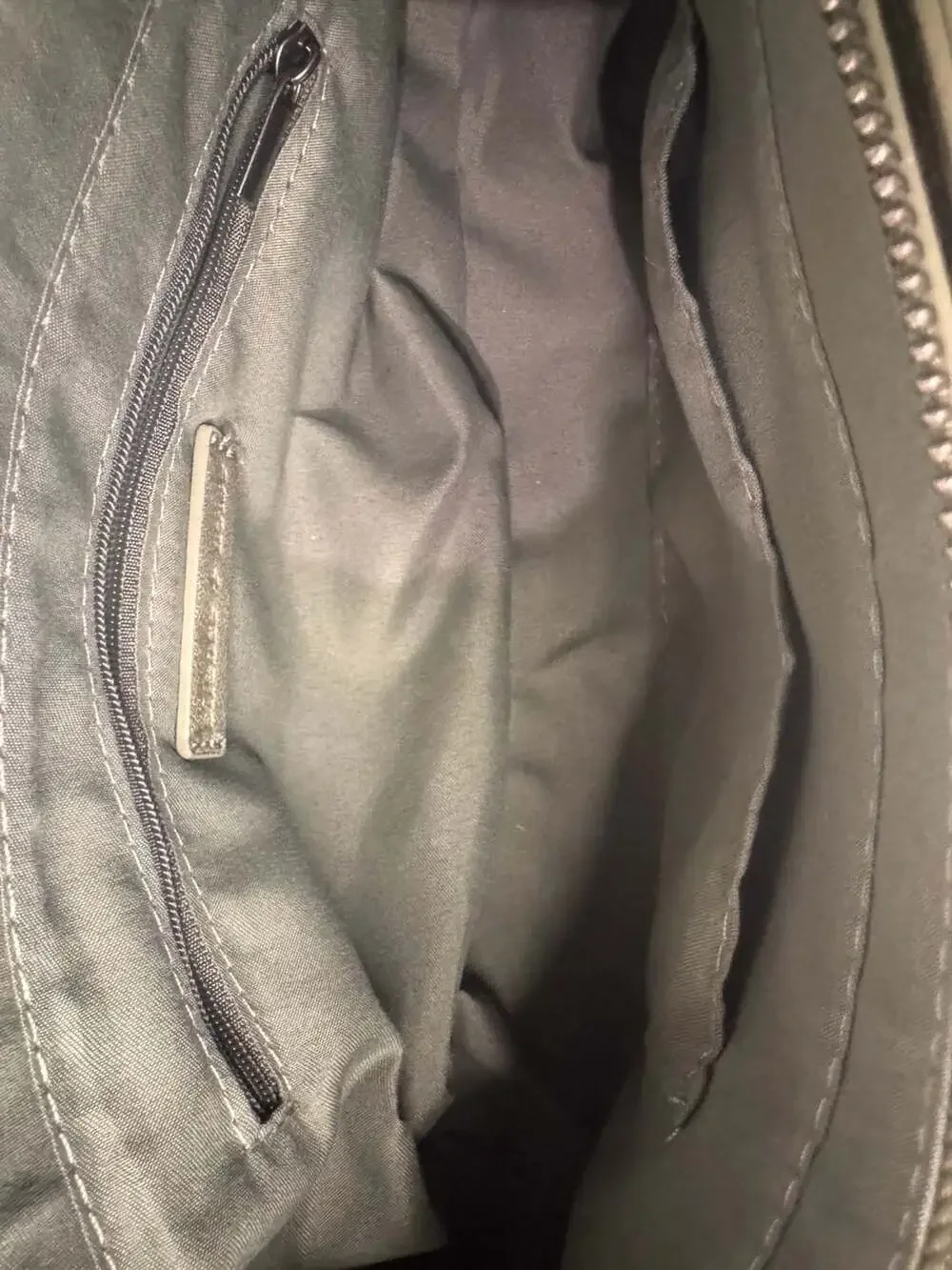 Silence & Noise Faux Leather Shoulder Bag in Sage Green with Buckle and Chain De